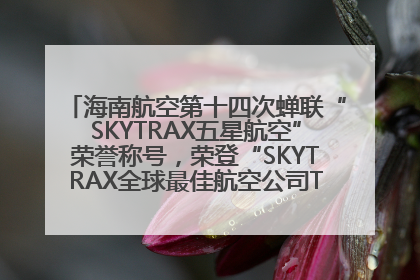 海南航空第十四次蝉联“SKYTRAX五星航空”荣誉称号，荣登“SKYTRAX全球最佳航空公司TOP10”榜单