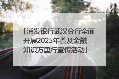 浦发银行武汉分行全面开展2025年普及金融知识万里行宣传活动