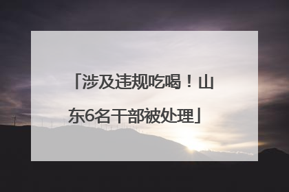 涉及违规吃喝！山东6名干部被处理