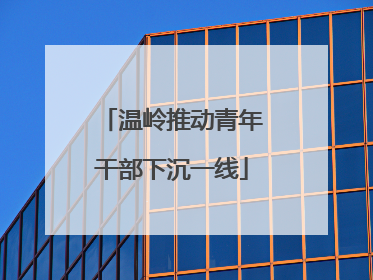 温岭推动青年干部下沉一线