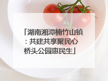 湖南湘潭楠竹山镇：共建共享聚民心 桥头公园惠民生