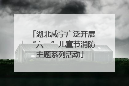 湖北咸宁广泛开展“六一”儿童节消防主题系列活动