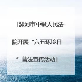漯河市中级人民法院开展“六五环境日”普法宣传活动