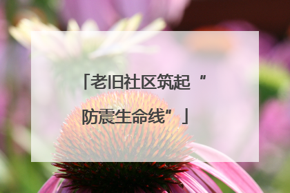 老旧社区筑起“防震生命线”