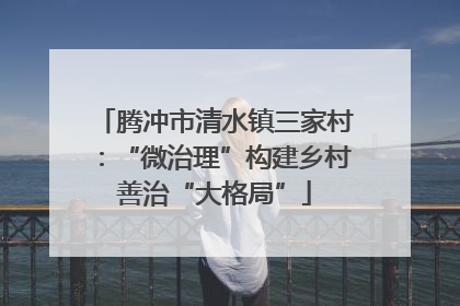 腾冲市清水镇三家村：“微治理”构建乡村善治“大格局”