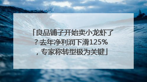 良品铺子开始卖小龙虾了?去年净利润下滑125%,专家称转型极为关键
