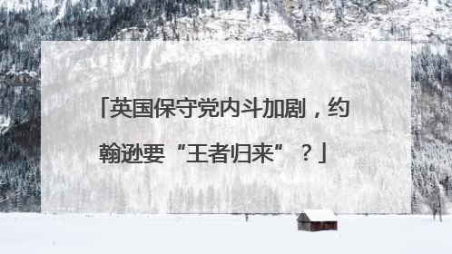 英国保守党内斗加剧，约翰逊要“王者归来”？