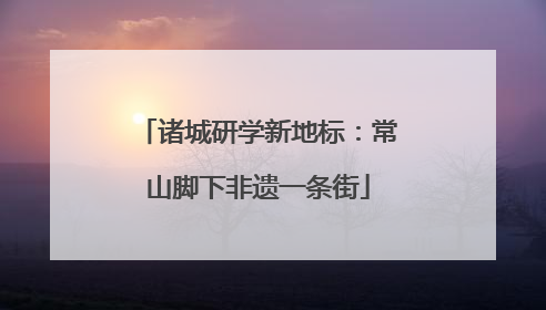 诸城研学新地标：常山脚下非遗一条街