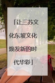 让三苏文化东坡文化焕发新的时代华彩