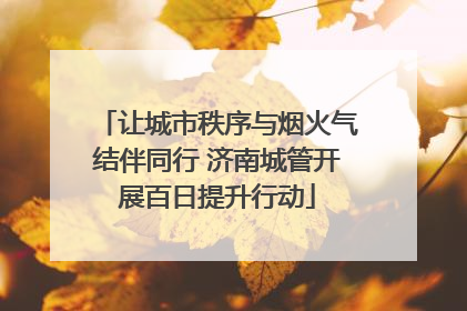 让城市秩序与烟火气结伴同行 济南城管开展百日提升行动