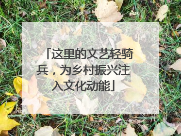 这里的文艺轻骑兵，为乡村振兴注入文化动能