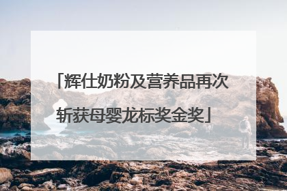 辉仕奶粉及营养品再次斩获母婴龙标奖金奖