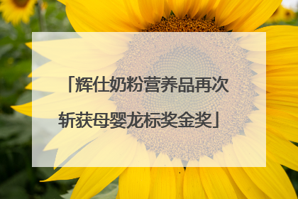 辉仕奶粉营养品再次斩获母婴龙标奖金奖