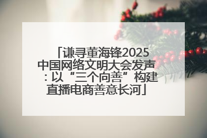 谦寻董海锋2025中国网络文明大会发声：以“三个向善”构建直播电商善意长河
