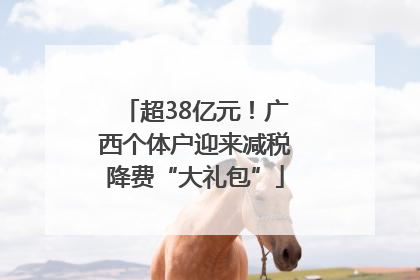 超38亿元！广西个体户迎来减税降费“大礼包”