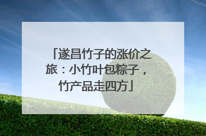 遂昌竹子的涨价之旅：小竹叶包粽子，竹产品走四方