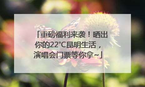 重磅福利来袭！晒出你的22℃昆明生活，演唱会门票等你拿~