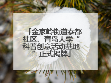 金家岭街道泰都社区、青岛大学“科普创意活动基地”正式揭牌