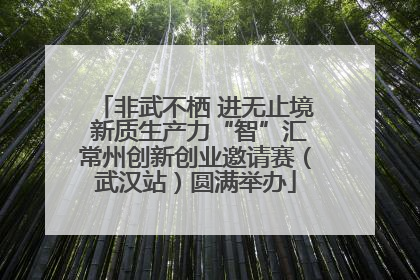 非武不栖 进无止境 新质生产力“智”汇常州创新创业邀请赛（武汉站）圆满举办