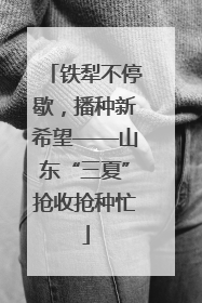 铁犁不停歇，播种新希望——山东“三夏”抢收抢种忙