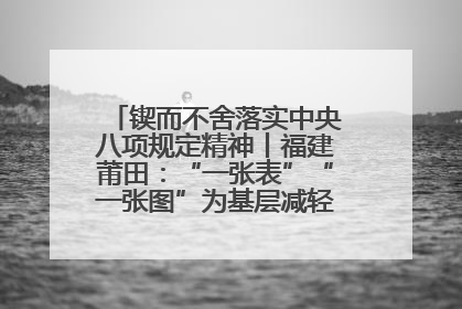锲而不舍落实中央八项规定精神丨福建莆田：“一张表”“一张图”为基层减轻“数字负担”
