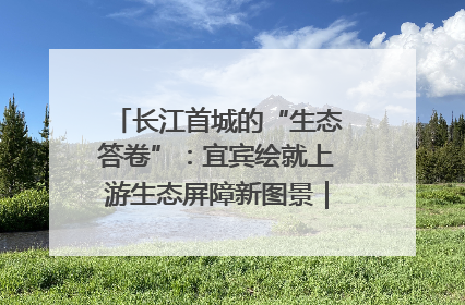 长江首城的“生态答卷”：宜宾绘就上游生态屏障新图景｜中华环保世纪行