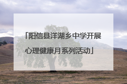 阳信县洋湖乡中学开展心理健康月系列活动