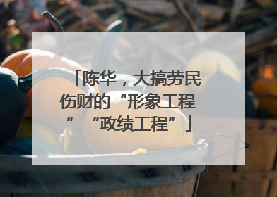 陈华，大搞劳民伤财的“形象工程”“政绩工程”