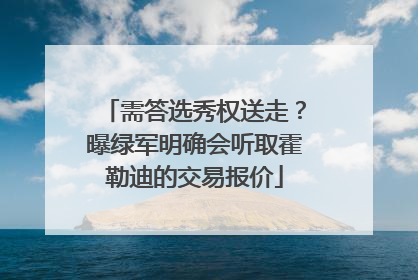 需答选秀权送走？曝绿军明确会听取霍勒迪的交易报价