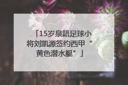 15岁泉籍足球小将刘凯源签约西甲“黄色潜水艇”