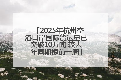 2025年杭州空港口岸国际货运量已突破10万吨 较去年同期提前一周