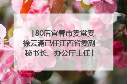 80后宜春市委常委徐云涌已任江西省委副秘书长、办公厅主任
