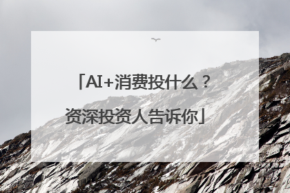 AI+消费投什么？资深投资人告诉你